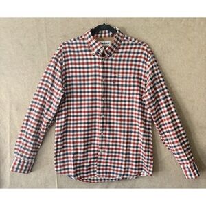 Barbour Flannel Shirt Mens Sz M Blue Red Check Regular‎ Fit Pocket Classic